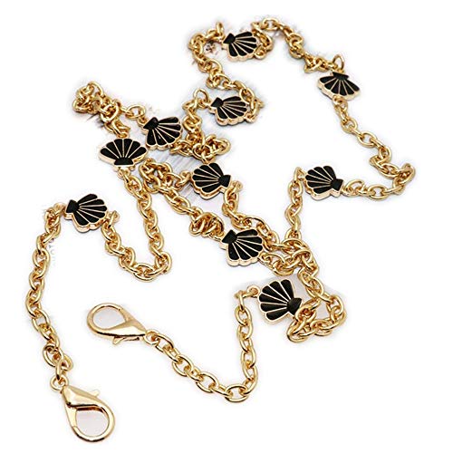 5mm Fan TYP Shape Metal Chain for Replacement Purse Chain/Bag Chain/Bag Chain Strap/Metal Strap Chain for Women Handbag/Shoulder / Purse Bag DIY (55 inch, Black)