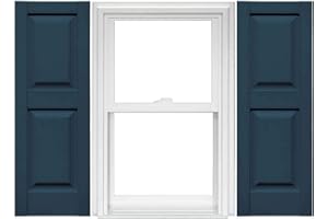 Mid America Raised Panel Vinyl Shutters (1 Pair) - 14.75 x 75 036 Classic Blue