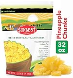 SUNBEST Dried Pineapple Chunks in Resealable Bag ... (2 Lb)