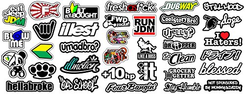 OwnTheAvenue JDM 35 CAR Sticker Decal MEGA Pack LOT Tuner Low Funny JDM Boost (MegaOS)