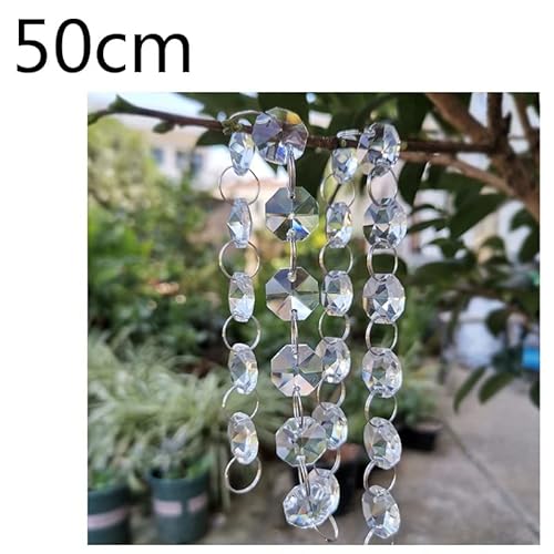 Chandelier Crystal Prisms Pendants 50cm Crystal Chandelier Beads Chain  Metal Pendant Light Part Home Decor Cha