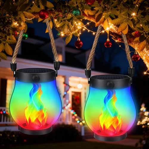 Jyoiat Solar Outdoor Lanterns Dancing Flame Lights