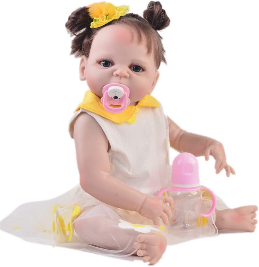 Prezzo PPHH Reborn Dolls 23 Pollici / 57 cm Reborn Baby Dolls Che Sembra Vera Baby Doll Realistico Silicone Vinile Neonato Soft Doll Occhi Azzurri Bambini Giocattoli per età 3+ Offerte
