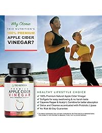 Apple Cider Cápsulas de vinagre con Cayenne, limón, miel – 60 geles suaves, 520 mg...