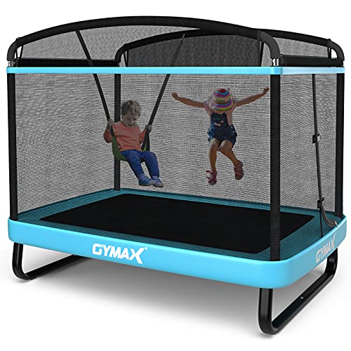 GYMAX Trampoline for Kids, 6FT Toddler Trampoline with Swing & Enclosure Safety