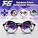 Festival Gear Kaleidoscope Glasses Rave Rainbow Prism Goggles (Black)