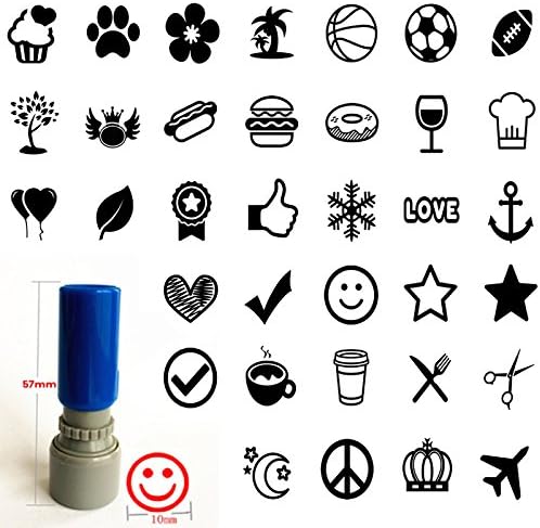 Set of 3 Loyalty Card Stamp You Pick Image Color Self Inking Business Rubber pre Ink Stamp 3/8"