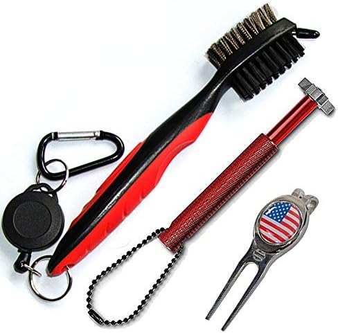 SPOMR Golf Club Brush Groove Cleaner/Set Ball Marker/Groove Sharpener Cleaner Set – Divot Tool – Golfer’s Ideal Golf Accessories SPOMR Golf Club Brush Groove Cleaner/Set Ball Marker/Groove Sharpener Cleaner Set – Divot Tool – Golfer’s Ideal Golf Accessories