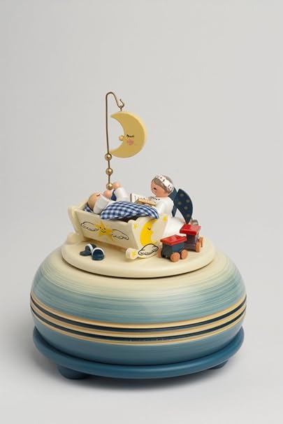 KWO Olbernhau 13052 Spieldose klein Gute Nacht, 15 cm