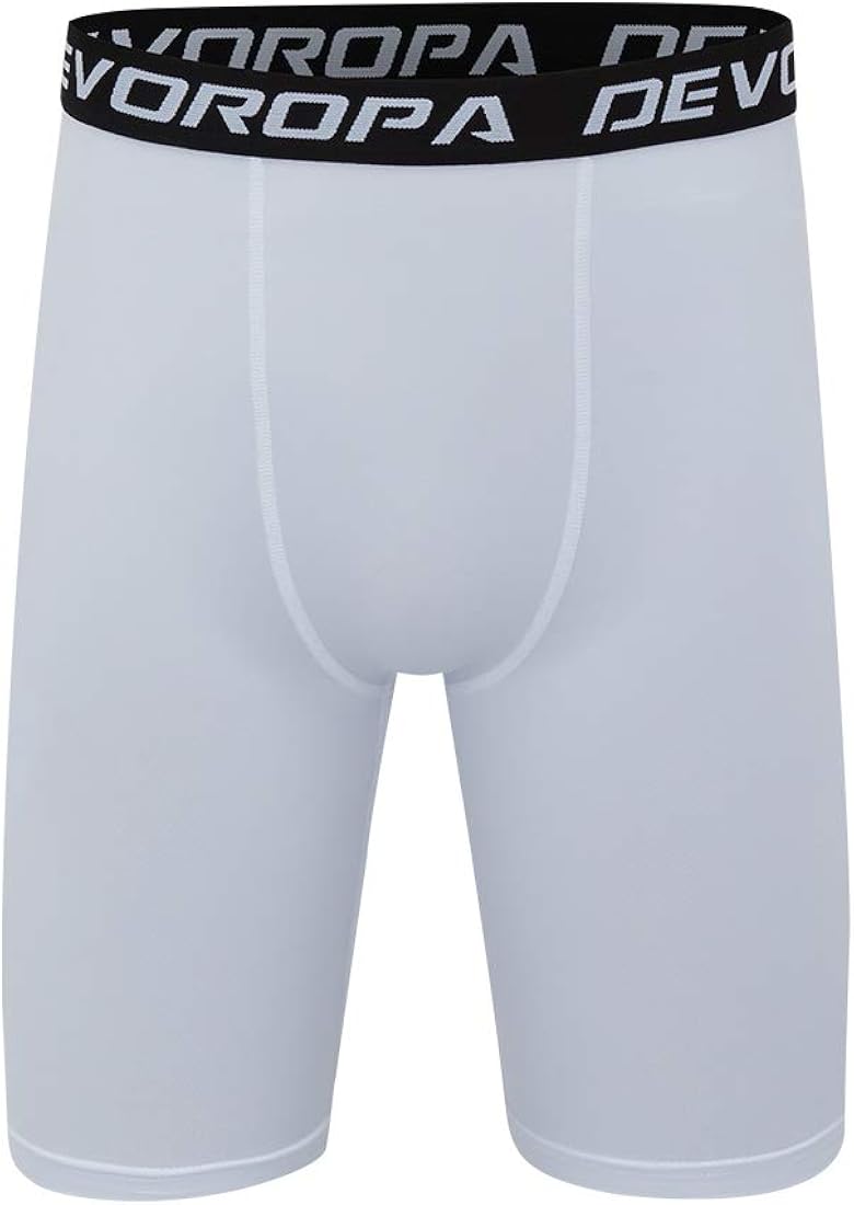 Devoropa Youth Boys' Compression Shorts Performance Athletic Base Layers Workout Training Underwear Side Pocket (Pack of 2): Clothing