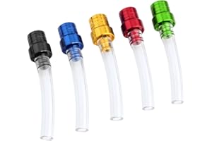 AICEL 5PCS Motorcycle Gas Fuel Tank Cap Vent, Breathing Tube Hose Two-Way Fuel-Saving Vent Breather Cap, CNC Aluminum PVC Vent Hose Tube for All Dirt Bike Off-Road Motorcycles ATVs (5 Colors Mixed)