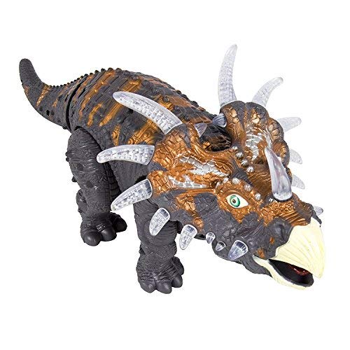 FanBell Walking Triceratops Dinosaur Toy Figure with Multicolor Lights & Loud Roar Sounds for for Boys and Girls Over 3 Years Old,Real Movement