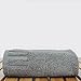 BC BARE COTTON Luxury Towel Collection 100% Turkish Cotton channeled Border Washcloths, Face Towel - Gray, 12 Pack of Thick Towel