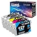 Uniwork Remanufactured Ink Cartridge Replacement for Epson 127 T127 use for Workforce 545 845 645 WF-3540 WF-3520 WF-7010 WF-7510 WF-7520 NX530 NX625 Printer (2 Black 1 Cyan 1 Magenta 1 Yellow)