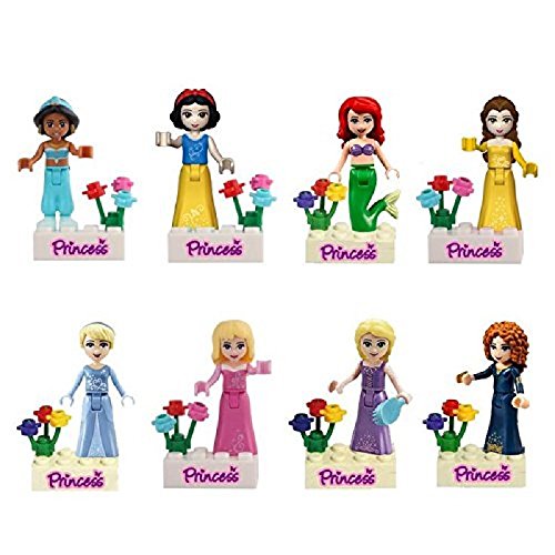 OliaDesign Fairy Tales Snow White/Mermaid/Jasmine Princess Minifigure Building Block Toys Compatible with LEGO