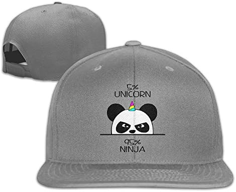 REBELN 5% Unicorn 95% Ninja Adjustable Baseball Cap Flat Hat For Unisex Ash
