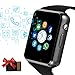 Janker Smart Watch, Bluetooth Smartwatch Android iOS Phone Compatible Unlocked Watch Phone with SIM Card Slot Camera Pedometer Touch Screen Music Player Wrist Watch for Men Women Kids (Black)