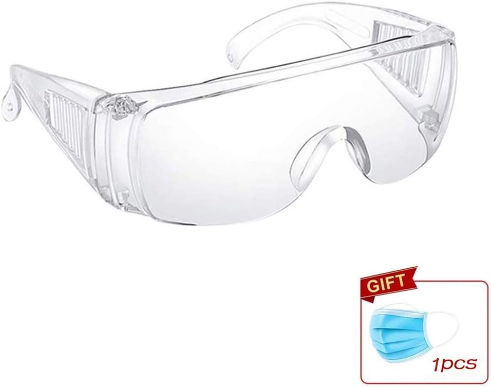 auvstar Unisex Safety Anti-Fog Glasses,Clear Safety Over-Glasses,Workplace Goggles Eye Protection,Safety Goggles Over Glasses for Construction,Work, Chemistry, Personal or Professional Use