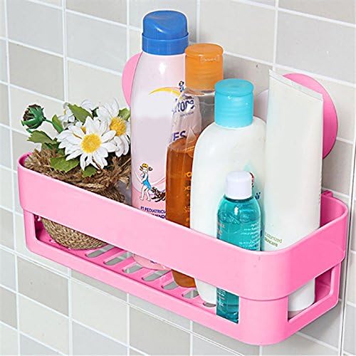 Ayutthaya shop Wall Holder Bathroom Wall Storage Storage Rack Organizer Shower Wall Shelf with Suction Cup 26 * 12 * 7cm ( Color: Pink )