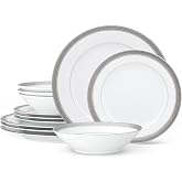 Noritake Crestwood Platinum 12-Piece Dinneware Set, Service for 4