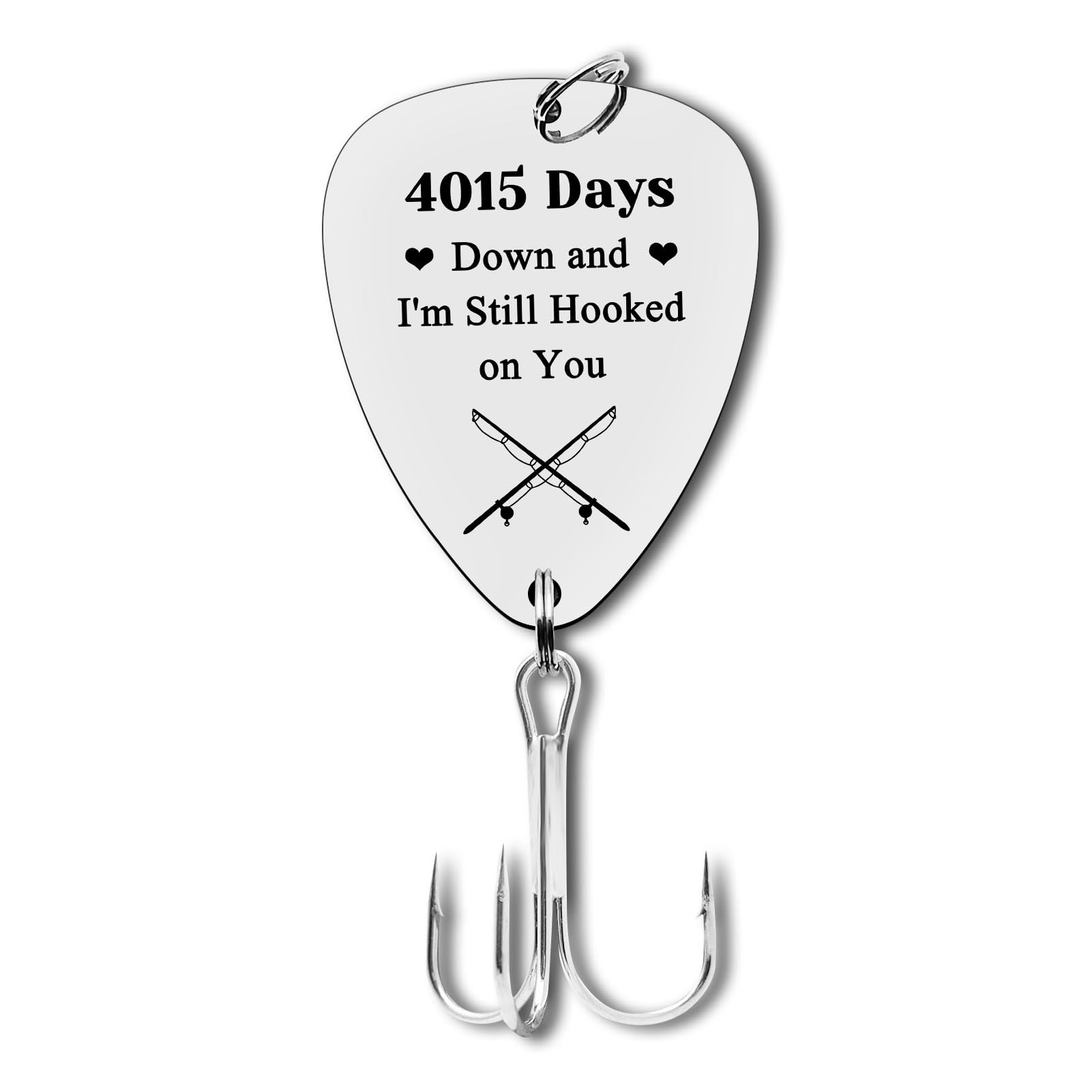 Dabihu 11 Year Wedding Anniversary Fishing Lure Gifts 11 Year Wedding Anniversary Hook Gift for Him Her 11th Anniversary Fisherman Gifts for Husband Boyfriend Couple Christmas Valentines Day Gifts