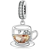 Love Coffee Cup Charm 925 Sterling Silver Mug Bead Birthday Anniversary Christmas Gift Fit for Pandora Charm Bracelet