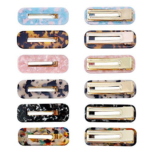 image for Onlyesh Acrylic Resin Hair Clips for Women 12pcs Hair Pins for Girls H