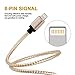 Xcords(TM) 3Pack 6Ft Lightning to USB Cable Charger with 8-Pin Connector Compatible with iPhone 6/ 6 Plus/ 6s/ 6s Plus /5/5s/5c/iPad/iPod and More(Golden)