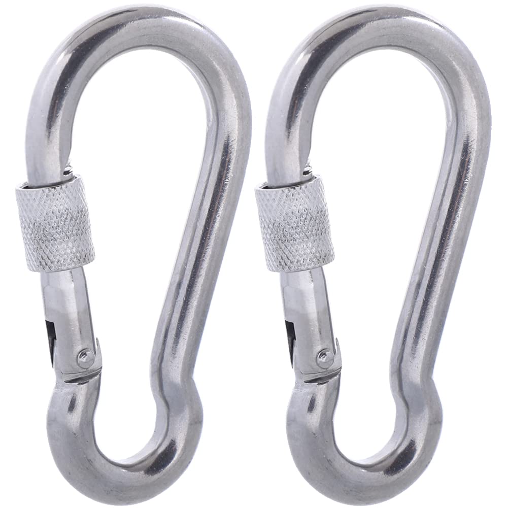 SEPWIK Stainless Steel Carabiner Clips - Heavy Duty Multi-Purpose Spring Snap Hooks for Dog Leash, Outdoor Camping, Swing, Hammock