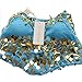 ZLTdream Belly Dance Top With Chest Pad bells &coins Light Blue, One Size