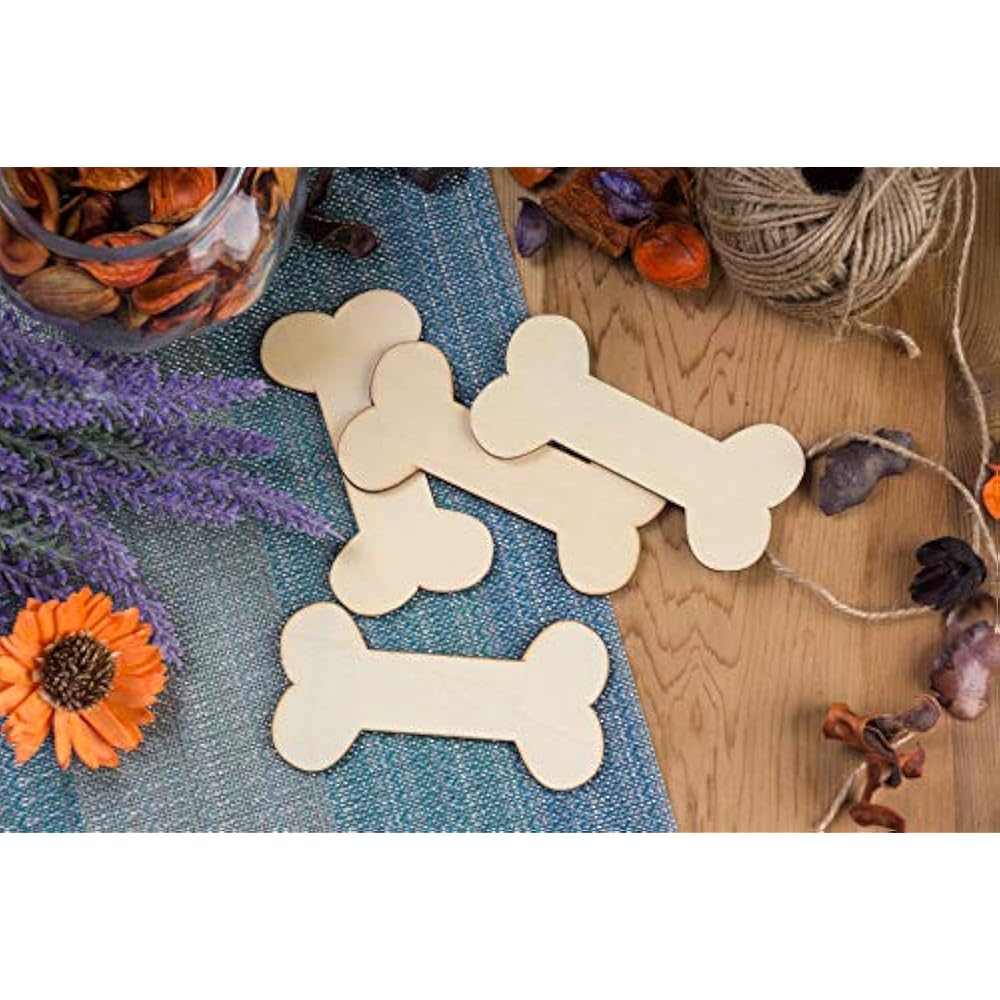 Unfinished Wood Cutout 24Pack Dog Bone Shaped Pieces For Wooden Craft DIY 4.3 eBay