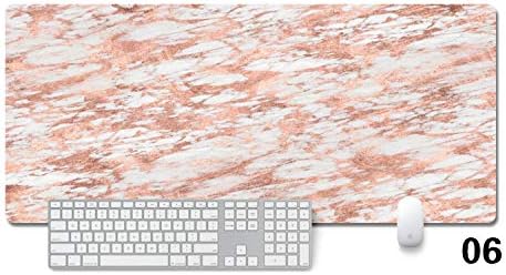 Tzsysb Rose Gold Pattern Office Table mat Marbled Mouse pad Oversized Thick Wristband Laptop Keyboard pad,90x40cm×3mm
