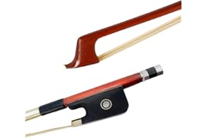 ModouString Cello Bow 1/4 - Brazilwood with Ebony Frog, Natural Mongolia Horsehair, Leather Grip, Pearl Inlay Well Balanced L
