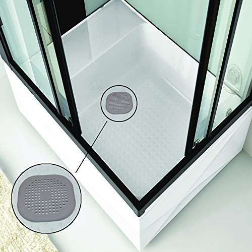 KongNai Hair Catcher Shower Drain Cover, Hair Stopper Drain Protector With Sucker, Universal Rubber Sink Strainer for Bathtub Kitchen and Bathroom (Gray+White) - Thumbnail 6