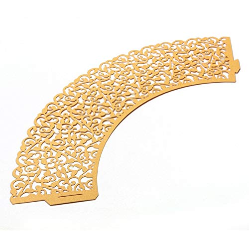 Cuake Cases - 12x Filigree Vine Cake Cupcake Wrappers Wraps Cases Wedding Birthday Decorations Gold - Happy Utensils Ribbon Decorating Ornament Couplers Unicorn Comb Brushes Birthday Dispos