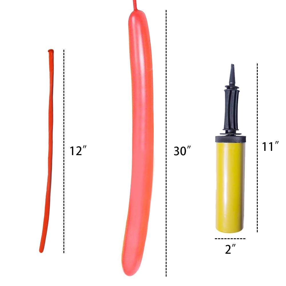 HAKACC Magic Balloons Kits,200 Pack 260Q Animal Balloons Assorted Color Thickening Latex Modeling Twisting Balloons for Animal Shape Weddings, Birthdays Clowns, Party Decorations