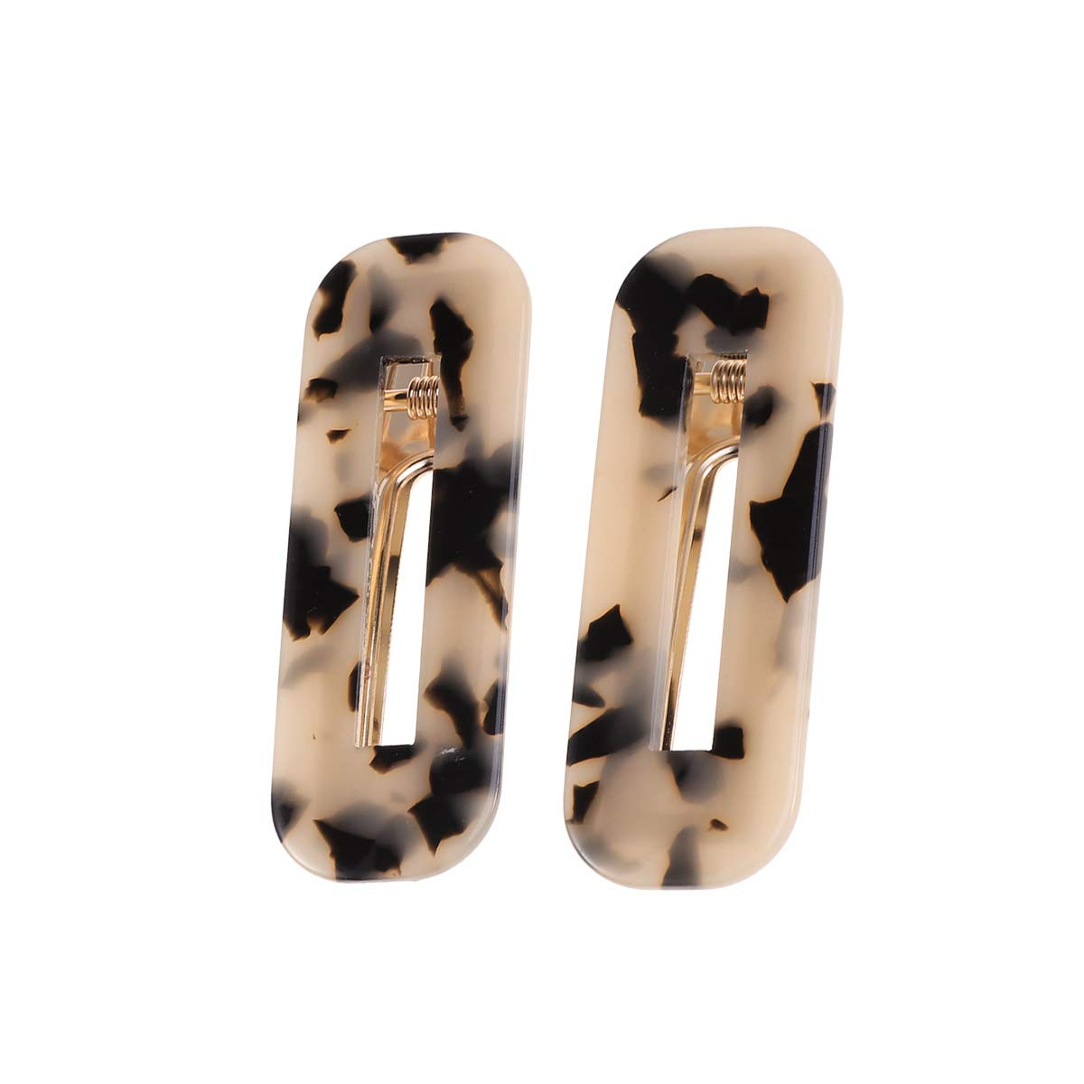 Photo 1 of 2 Pcs Tortoise Shell Hair Clips Leopard Barrettes Vintage Hair Clip for Girls