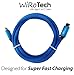 WiRoTech USB C Cable, Blue USB-C to USB-C Fast Charging Cable (1 Foot, Blue)