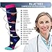 BLUETREE Compression Socks,(3 pairs) Compression Sock for Women & Men - Best For Running, Athletic Sports, Crossfit, Flight Travel(Multti-colors8-S/M)