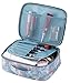 Vercord Travel Makeup Cosmetic Case,Portable Brushes Case Toiletry Bag Travel Kit Organizer Cosmetic Bag, A-Grey Flmingo