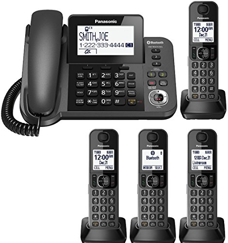Panasonic KX-TGF383M plus one KX-TGFA30M handset DECT 6.0 Plus Corded / Cordless 4-Handset Landline Telephone System (KX-TGF383M+1, KX-TGF382M+2, KX-TGF380M+3) (Certified Refurbished)