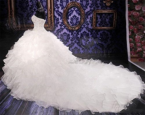 Lovelybride-Noble-Sweetheart-Beaded-Organza-Wedding-Dresses-Bridal-Gowns