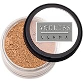 Ageless Derma Mineral Face Powder Foundation Makeup. Natural Full Coverage Loose Foundation with Vitamin and Green Tea. Made in USA