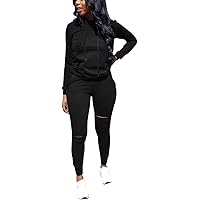 PINSPARK Travel Outfits For Women 2 Piece 2024 Fall Long Sleeve Lounge