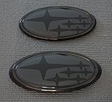 Front & Rear Glossy Badge Emblem For 2011-Up Compatible with Impreza Models (Aftermarket Product NOT OEM) (Black)