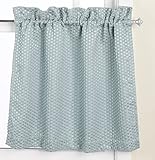 United Curtain Hamden Woven Waffle Kitchen Tiers, 55 by 24-Inch, Blue, Set of 2