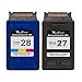 Valuetoner Remanufactured Ink Cartridge Replacement for HP 27 & 28 C9323FN C8727AN C8728AN for Deskjet 3320 3420 3425 3520 3535 3550 3650 3740 3744 3840 5145 5150 (1 Black, 1 Tri-Color, 2 Pack)