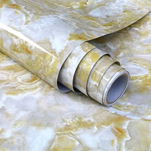 AMCER PVC Wallpaper, Self-Adhesive Vinyl Film Wallpaper Back Plastic Roll for Furniture Decorative 5 Pack