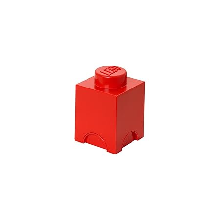 LEGO Aufbewahrungsstein, 1 Noppe, Stapelbare Aufbewahrungsbox, 1,2 l, rot