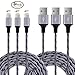 Echogd Charger Lightning Cable 3Packs 4FT Nylon Braided 8 Pin Cable Cord USB Charging Cable for Iphone 7/7 Plus/6/6s/6 Plus/6s Plus/5/5c/5s/SE,iPad iPod Nano iPod Touch(Grey)